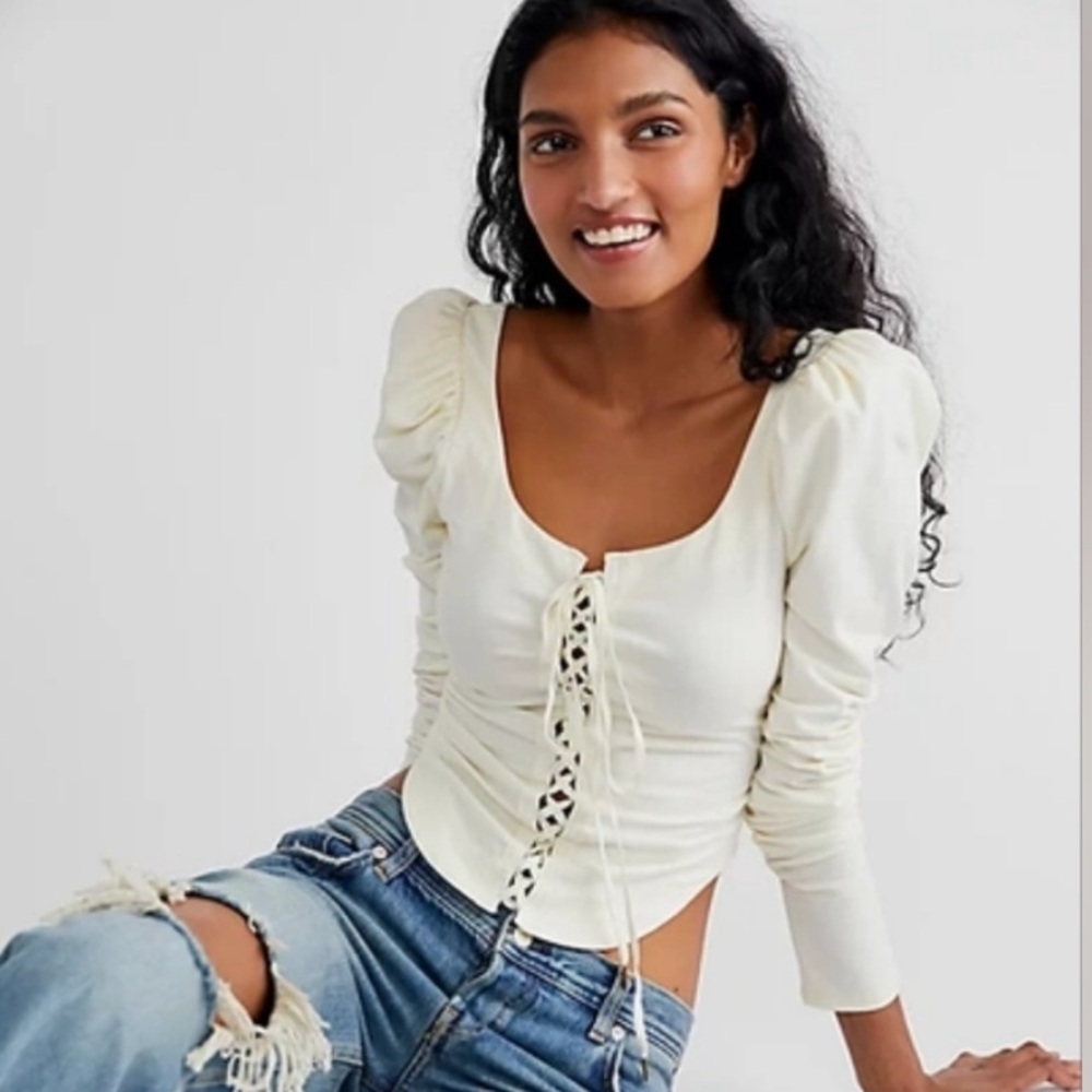NWT FP Reversible Willow Cropped Top in White